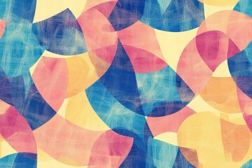 Abstract pattern of overlapping shapes and colors. Seamless pattern.