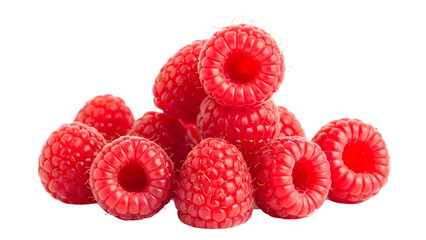 Fresh raspberries isolated on transparent background