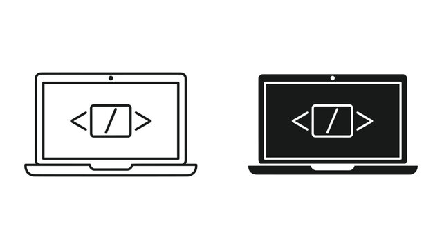 Coding on laptop screen with code editor