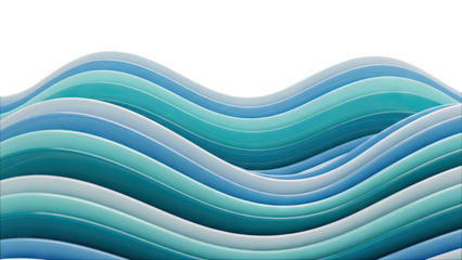 Abstract Wavy Blue and Teal Layers
