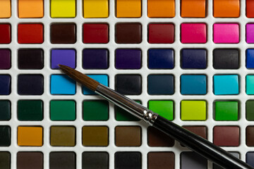 Watercolor Palette with Brush