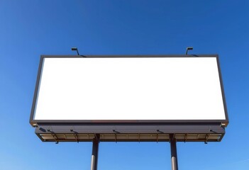 Obraz premium Giant blank billboard against a clear blue sky, rural, message