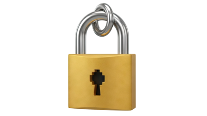 Gold Padlock with Silver Shackle