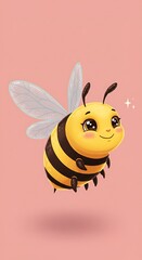 蜜蜂の微笑み：デジタルイラストレーション