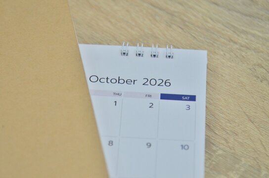 White calendar 2026 in planning concept.