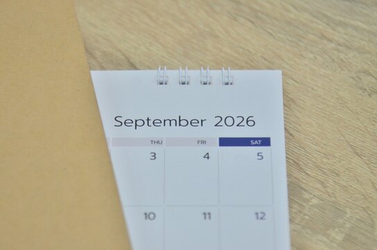 White calendar 2026 in planning concept.