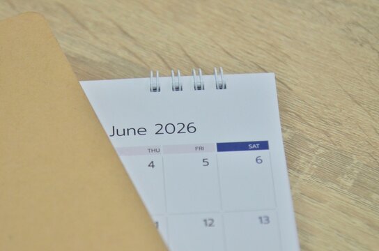 White calendar 2026 in planning concept.