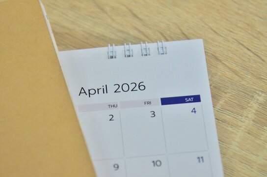 White calendar 2026 in planning concept.