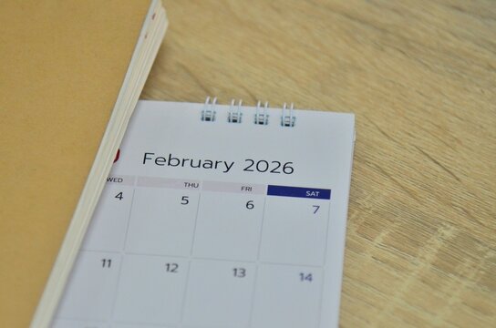 White calendar 2026 in planning concept.