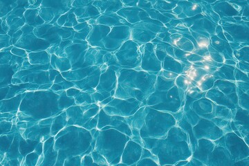 Obraz premium Bright Aqua Water Surface with Sunlight Reflections and Ripples Creating an Abstract Pattern Underwater Scene with Shimmering Light Effects and Turquoise Hues