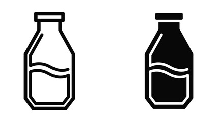 Milk bottle icon set