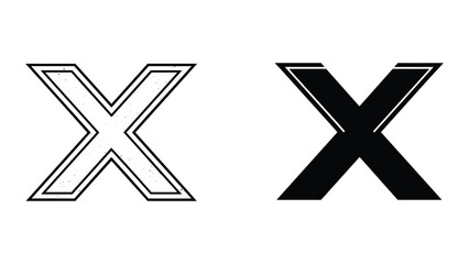 Fototapeta premium Black x symbol on white background