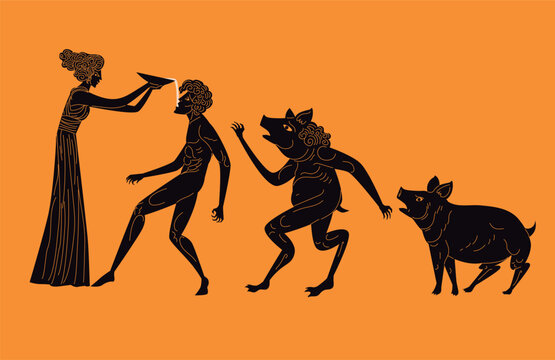 circe transforming men into pigs