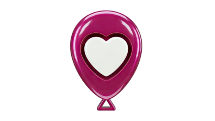 Pink heart-shaped balloon with white heart insert