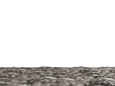 Rough Stone Terrain Isolated PNG, Natural Rocky Floor Foreground for Interior Mockup