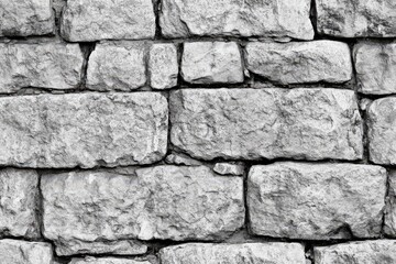 Close-up view of a gray stone wall structure. Seamless pattern.