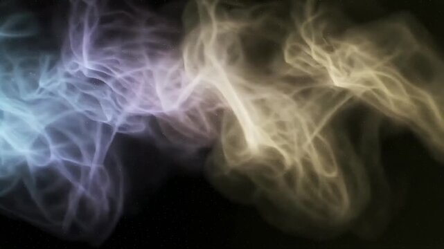 Swirling smoke patterns in dark space with vibrant colors