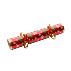 Decorative christmas cracker isolated on transparent background