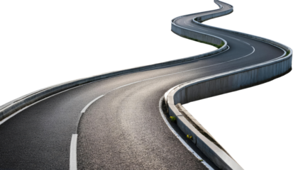 Winding Road Curving into the Distance