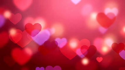 Romantic Heart Bokeh Background Valentine's Day Celebration of Love and Affection