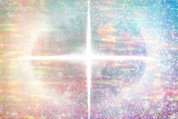 Naklejka premium ゲーム背景 キラキラ十字架風の光の背景効果エフェクト風素材