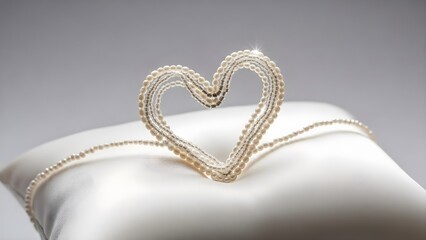 Luxury Pearl Necklace Arranged in Floating Heart Shape for Valentine Elegance
