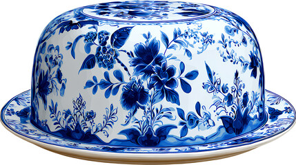 Delft blue pottery cake stock illustration