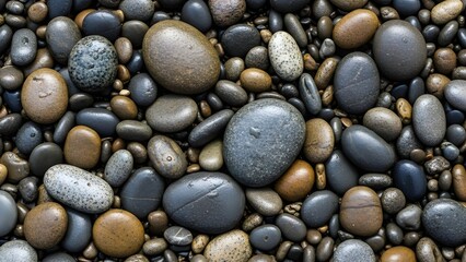 Smooth Multicolored Pebbles Background Texture for Spa and Zen Design Projects