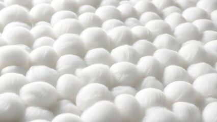 White cotton balls background, soft texture for healthcare and beauty concepts