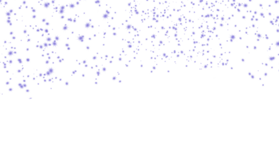 Falling Particles. Indigo Snow. Blue Rain. An isolated PNG clip art of indigo blue falling particles and stars on a transparent background for a seasonal snowfall or rain effect.
