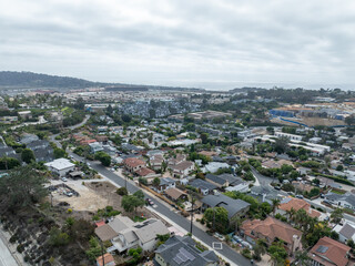 Fototapeta premium Aerial view of Wealthy Del Mar town in San Diego South California, USA. 