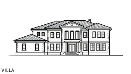 Grand Villa Architecture Drawing
