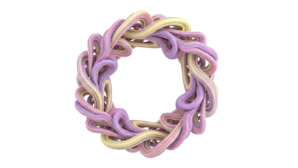 Abstract Twisted Rope Ring with Pastel Colors