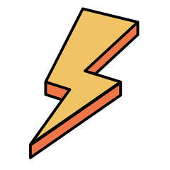 Yellow Lightning Bolt Graphic