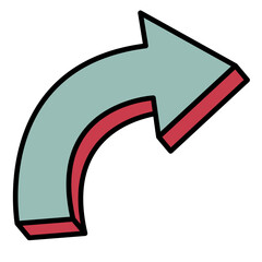 Curved Arrow and bullet point 