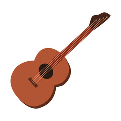 Isolated acoustic guitar vector design on white background
