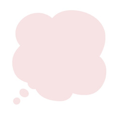 タイトルや説明に使えるシンプルな手描きの吹き出しイラスト くすみピンク