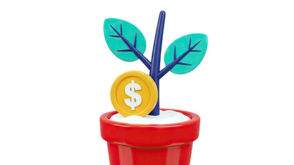 Money Tree with Dollar Coin