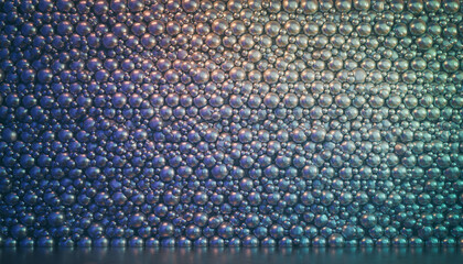 Fototapeta premium Iridescent bubbles on a reflective surface in shimmering colors