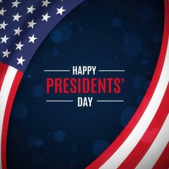 Happy Presidents Day Background with American Flag, Celebration Design