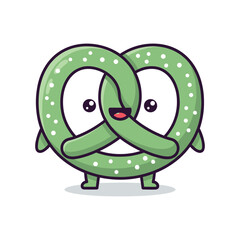 Fototapeta premium Cartoon Pretzel Character Illustration