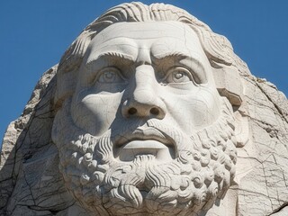 Obraz premium Close-up of Ulysses S. Grant Carving at Mount Rushmore, South Dakota, USA