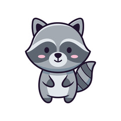 Naklejka premium Adorable Cartoon Raccoon Illustration
