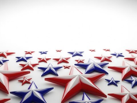 American Abstract Background with Red, White, and Blue Stars - Patriotic Design