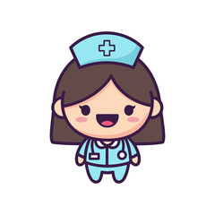 Fototapeta premium Cute Cartoon Nurse Illustration