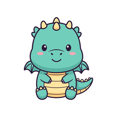 Obraz premium Adorable Cartoon Dragon Illustration