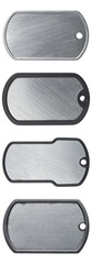 Set of military dog tag isolated object