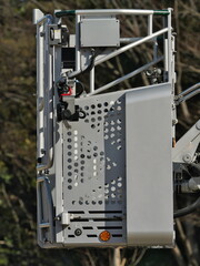 Tokyo,Japan - January 11, 2026: Basket or platform of aerial ladder truck