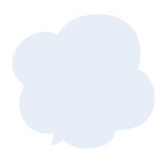 タイトルや説明に使えるシンプルな手描きの吹き出しイラスト くすみブルー