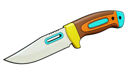 Colorful Cartoon Knife with Serrated Blade